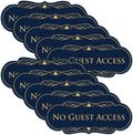No Guest Access Wall or Door Sign - Small 10 Pack - Durable Blue/Gold