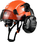 Industrial Safety Helmet with Visor and Ear Muffs - Vented Hard Hat