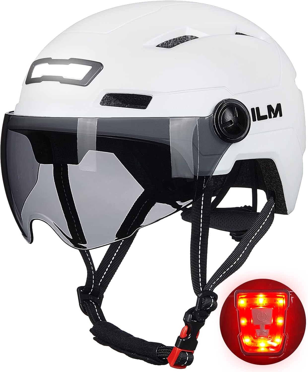 ILM Adult Bike Helmet with LED Light for Safe Cycling