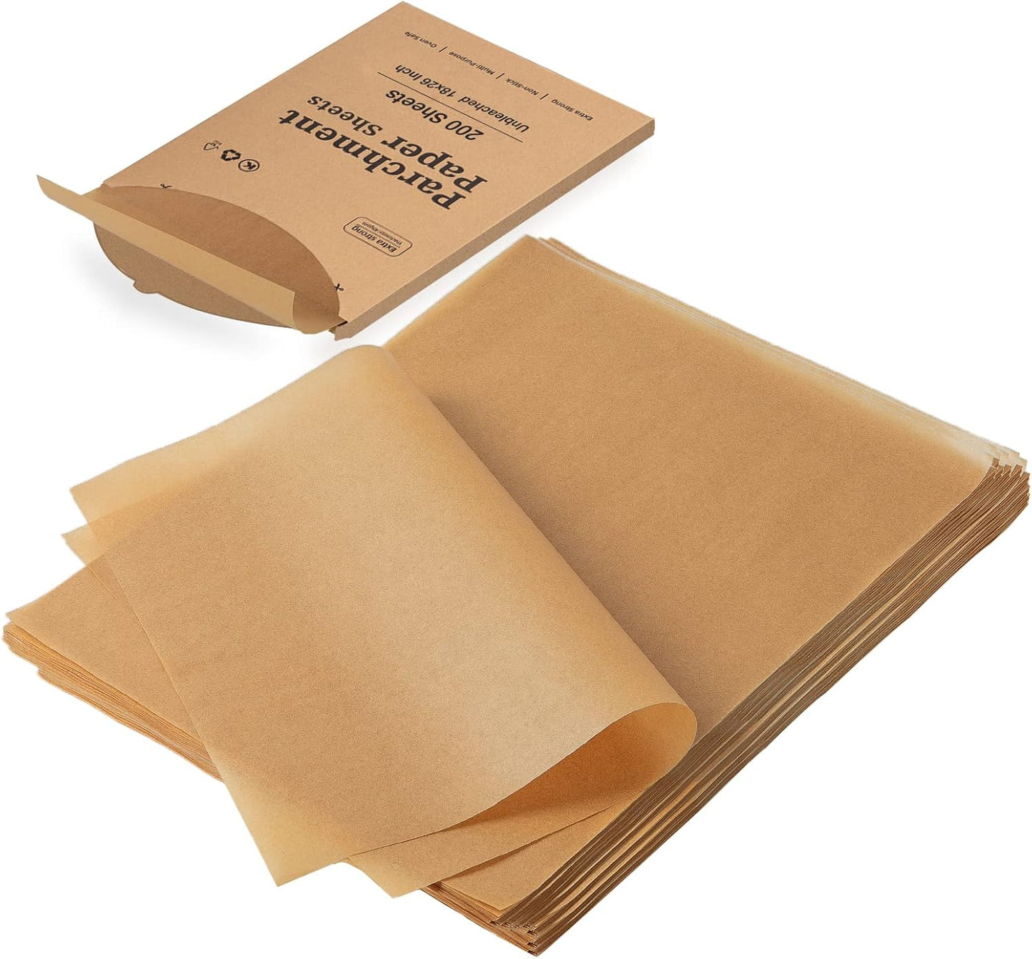 Katbite 200Pcs Heavy Duty Unbleached Baking Paper Sheets 18x26