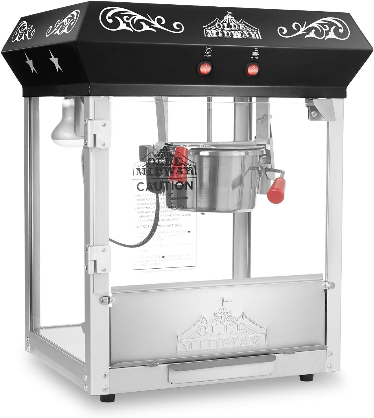 Olde Midway Black 4oz Popcorn Maker: Bar Style Perfection