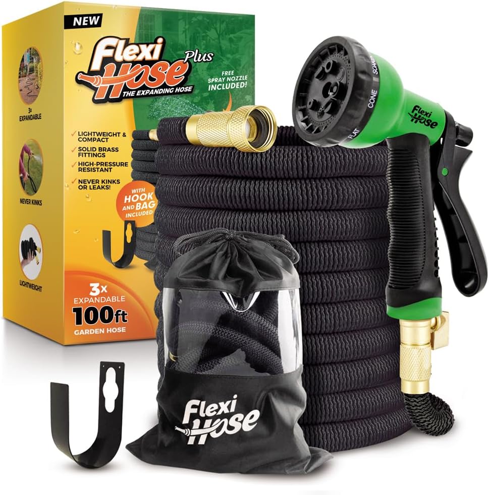 Flexi Hose PLUS Expandable Garden Hose with 8 Function Nozzle