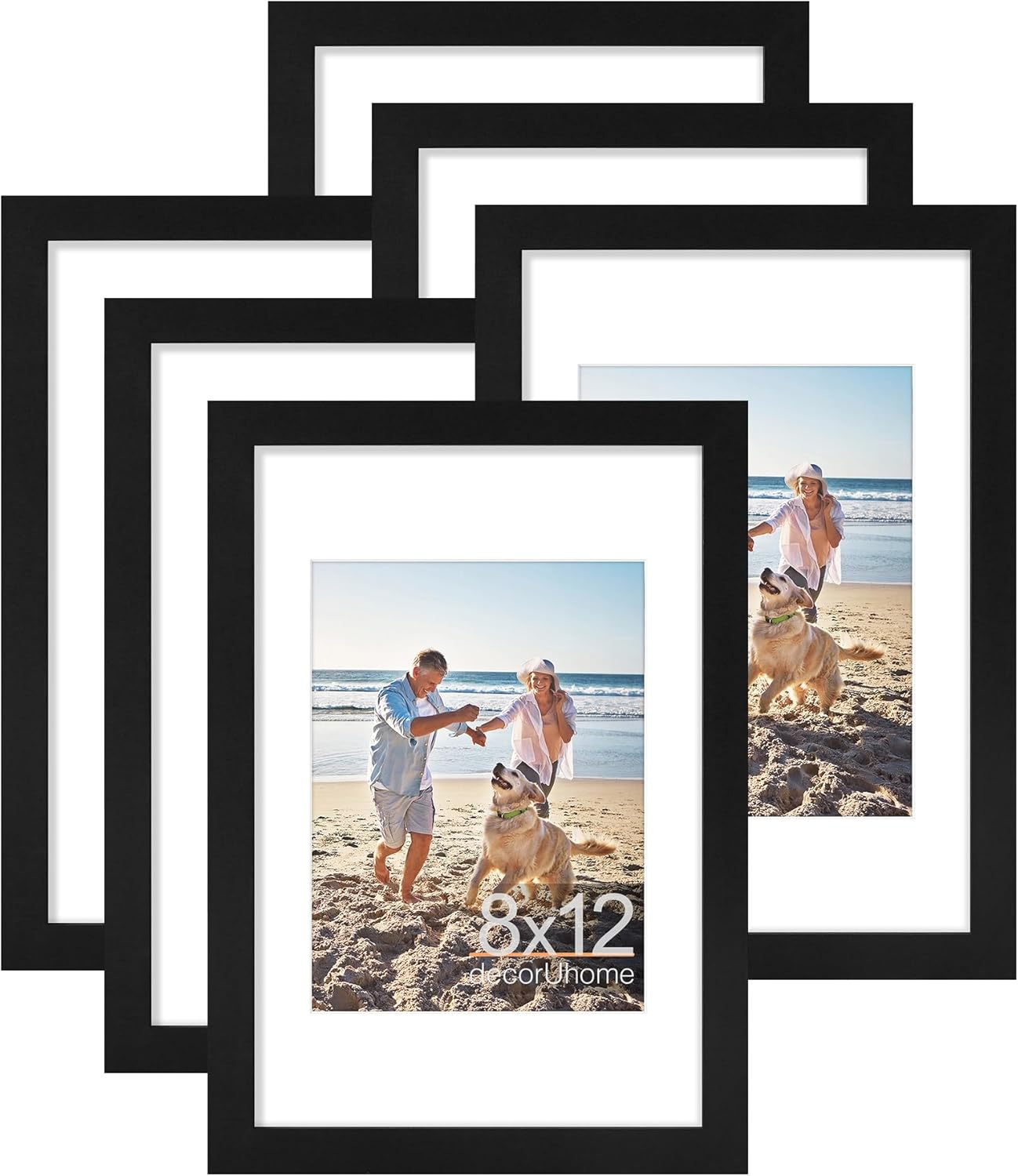 decorUhome 8x12 Picture Frame - Elegant Black Display Set