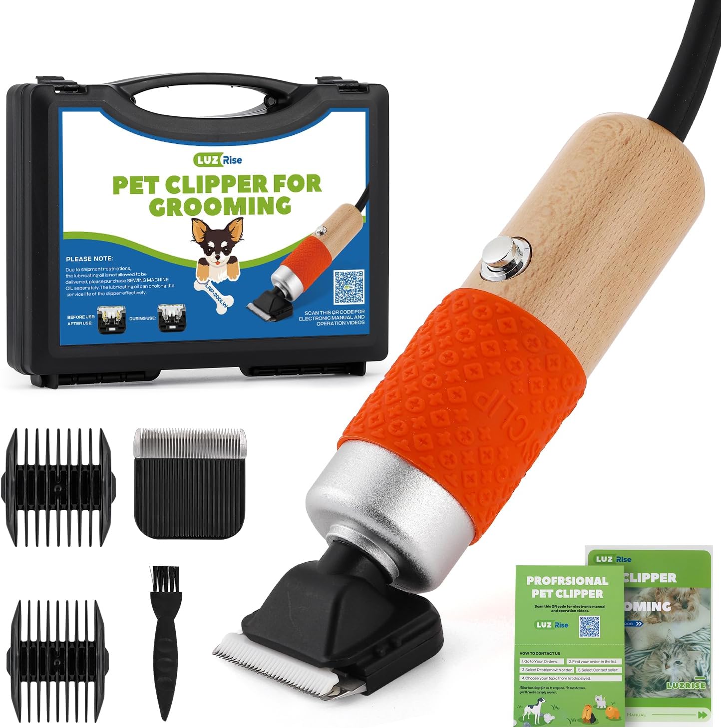 200W Pet Grooming Clippers for Thick Coats with Low Noise