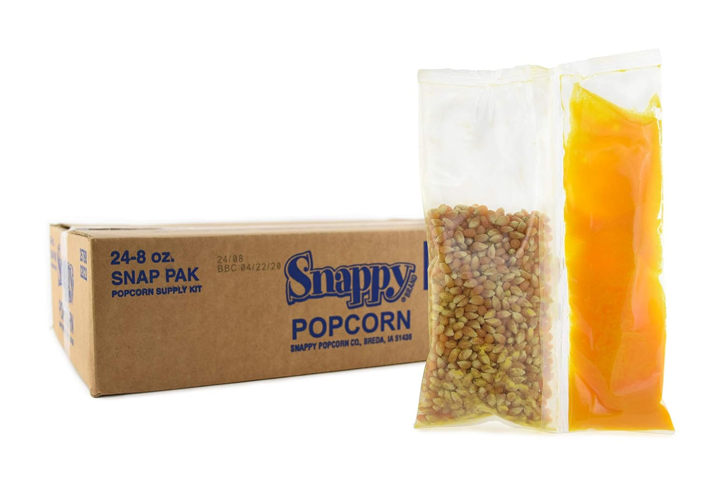 24 Snappy Snap-Paks: Yellow Popcorn Packs for 6 oz Machine