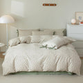 Queen Comforter Set Green Floral Prints - All-Season Bedding