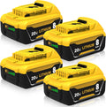 8000mAh Replacement for Dewalt 20V Max Battery (4-Pack)