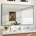 KOCUUY 60x36 Inch Large Black Wall Mounted Mirror for Home