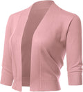 Women's 3/4 Sleeve Cropped Bolero Shrug Cardigan - Lightweight Layer