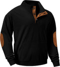Corduroy Quarter Button Pullover Sweatshirt - Warm Fall Staple