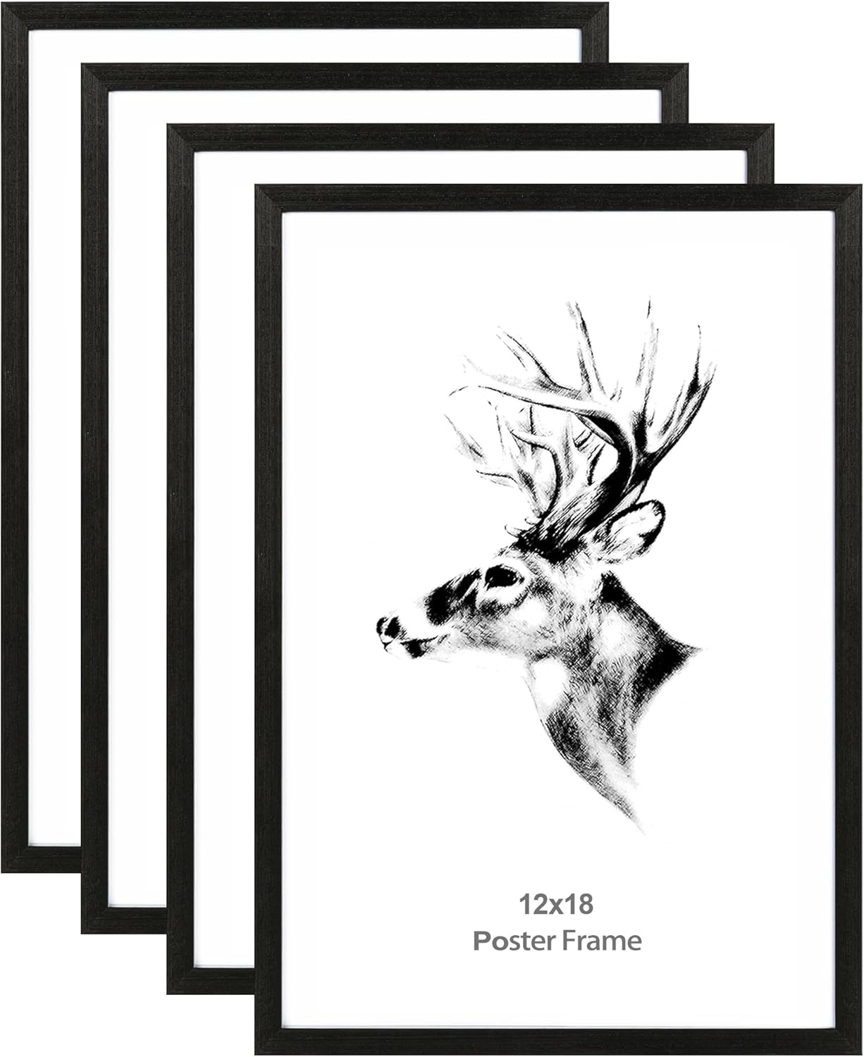 12x18 Solid Wood Picture Frame Set of 4 for Photos & Art