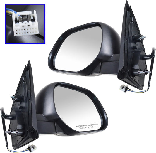 TRQ 2 Piece Driver and Passenger Side Mirror Assembly Set