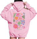 Pink Palm Puff Hoodie - Cute Oversized Y2K Style!