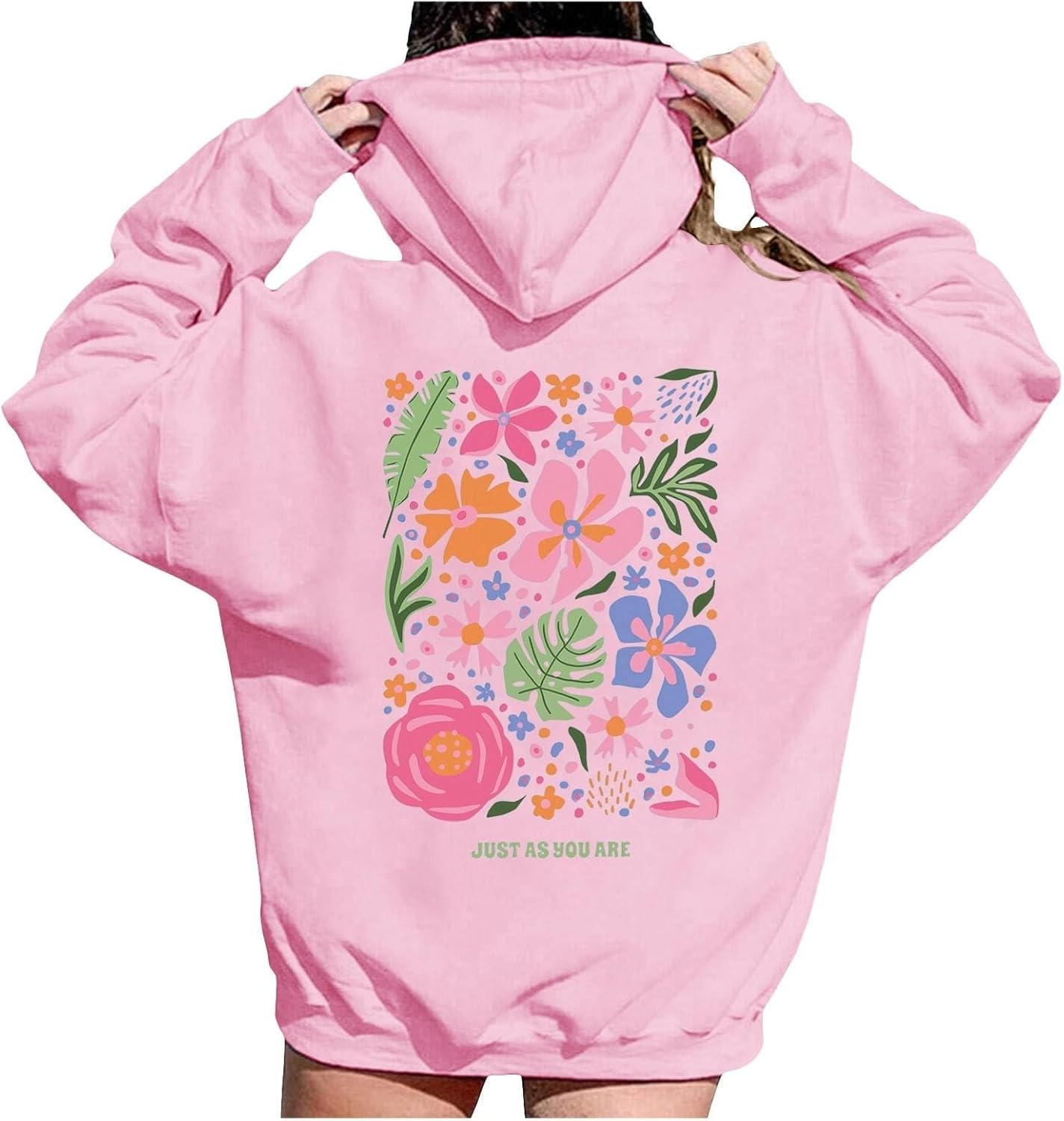 2024 Pink Graphic Hoodie: Cute & Oversized