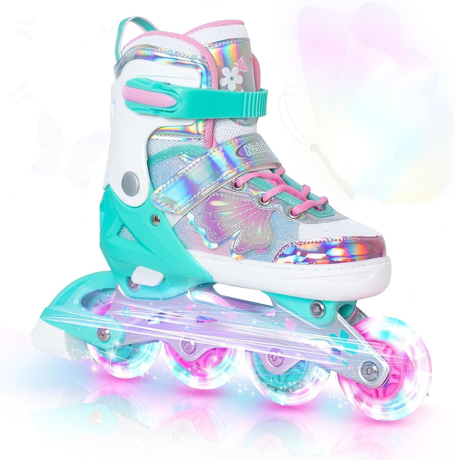 Nattork Girls Inline Skates for Kids with Adjustable Sizes