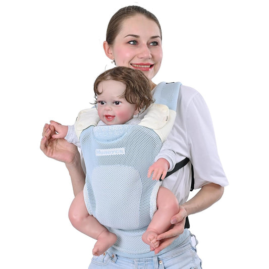 Adjustable Lightweight Baby Carrier, 7-33 lbs, Soft Breathable - Blue