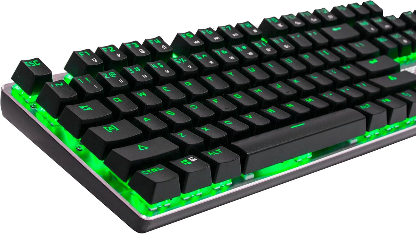Kado Full Size Mechanical Keyboard - Green LED Backlit