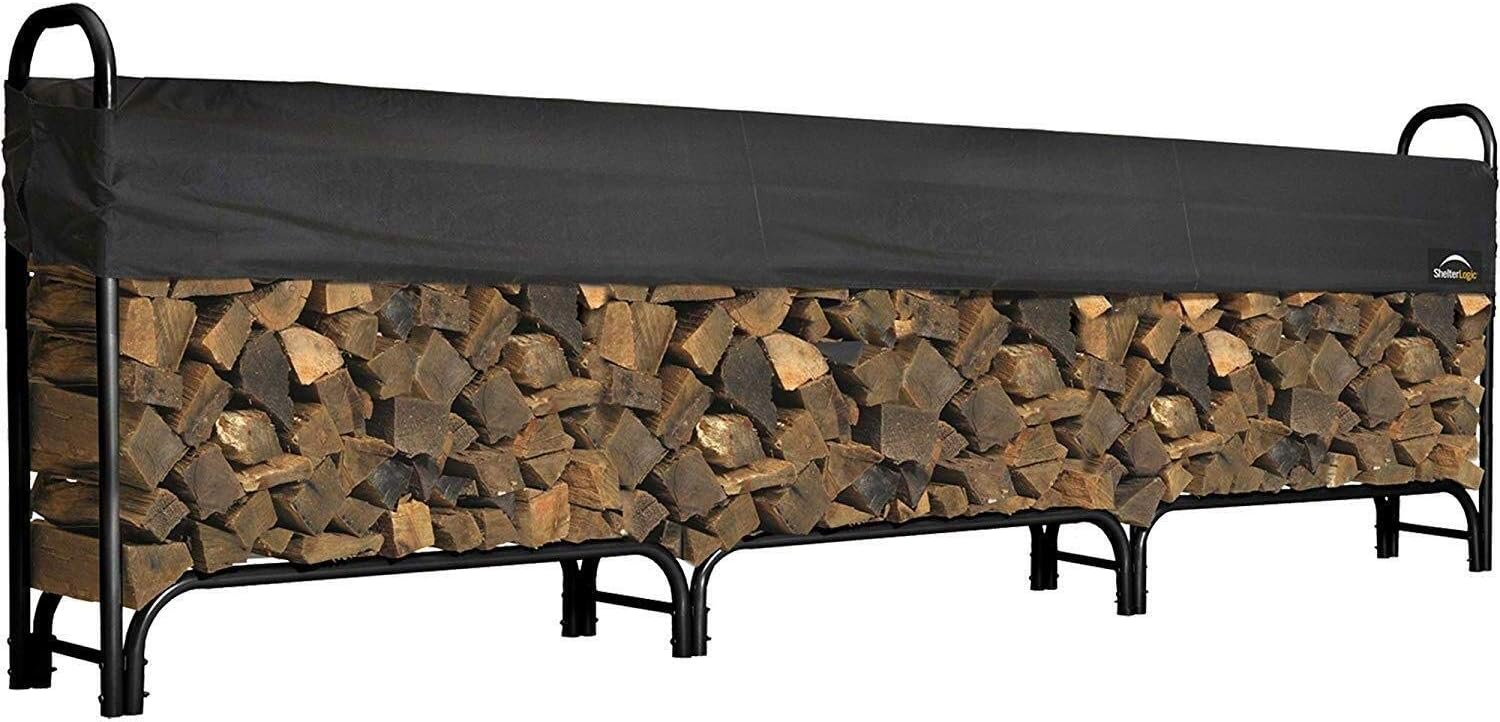Adjustable Heavy Duty Outdoor Firewood Rack with Cover