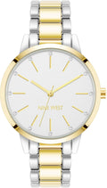 Nine West Crystal Accented Bracelet Watch - Classic Two-Tone Style