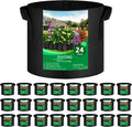 24-Pack 7 Gallon Thickened Non-Woven Grow Bags - Durable Fabric Pots