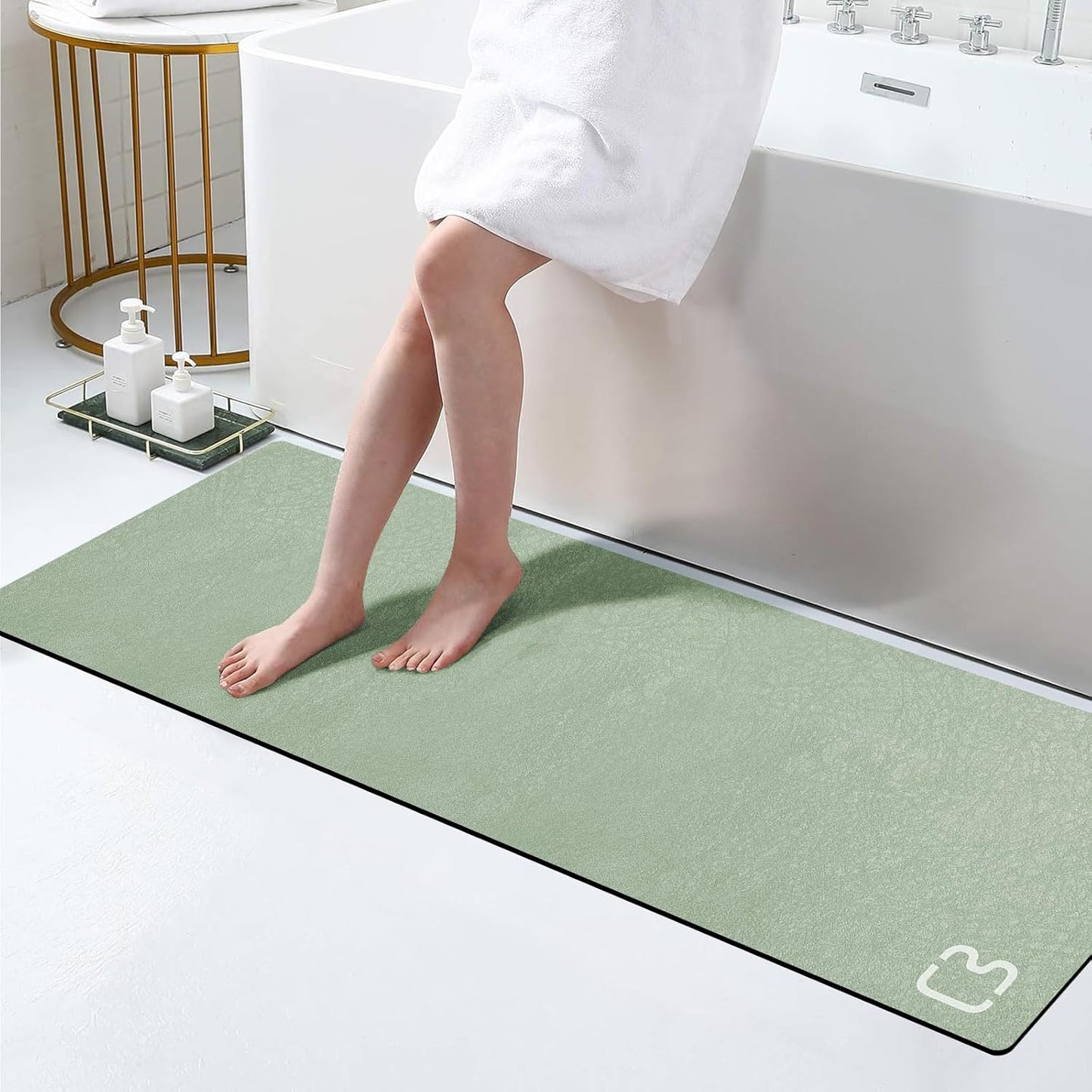 Diatomaceous Earth Bath Mat 17in x 59in Extra Long Fast Dry