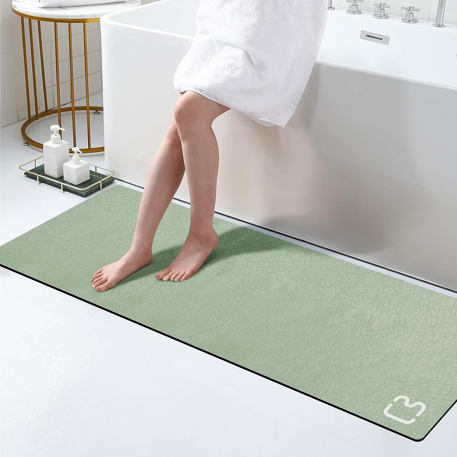 Diatomaceous Earth Bath Mat 17in x 59in Extra Long Fast Dry