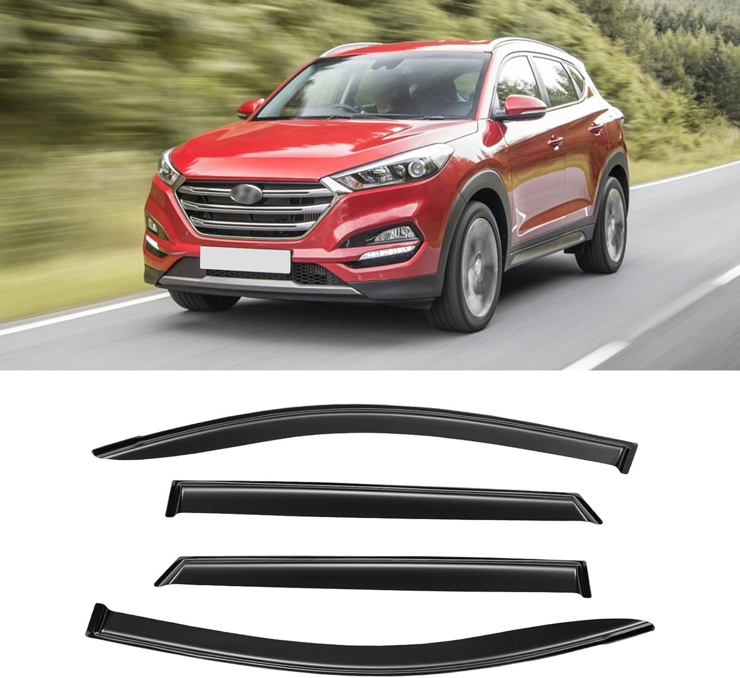 Window Visor for 2016-2021 Hyundai Tucson - Dark Smoke Shields