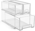 Sorbus Clear Stackable Storage Drawers - 1 Large & 2 Small Set
