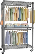 P1 Heavy Duty Garment Rack with Adjustable Shelves and Wheels