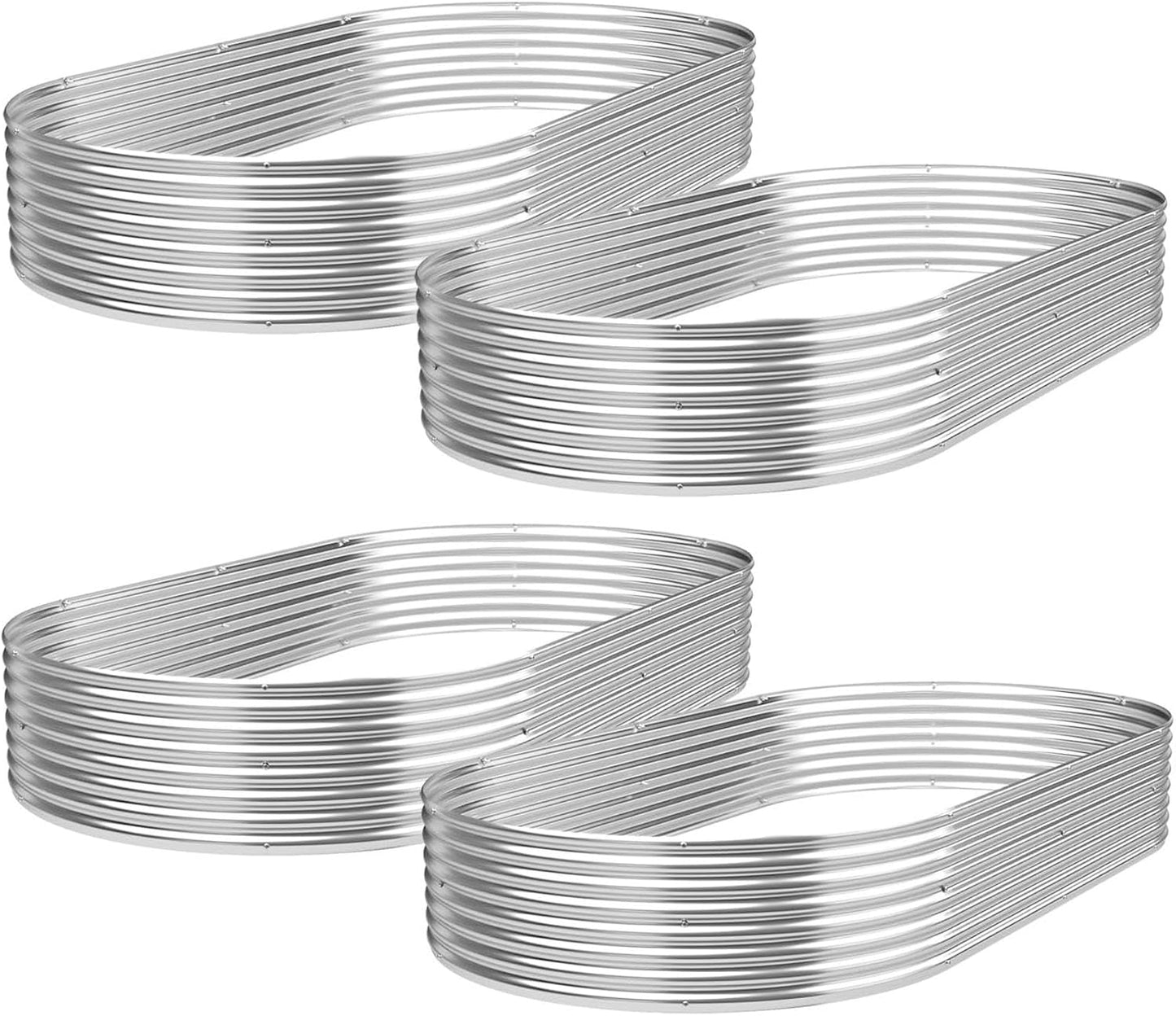 Galvanized Raised Garden Bed for Vegetables and Flowers - 4pcs