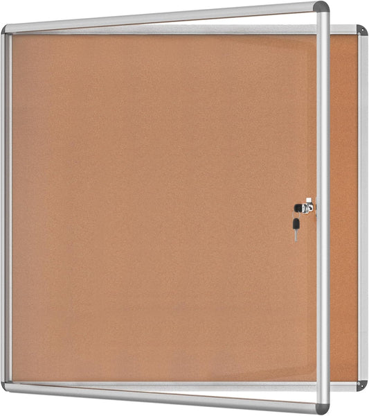 38x38 Enclosed Bulletin Board for School & Office Use
