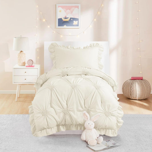 HOMBYS Pink Princess Toddler Bedding Set for Girls - Soft Comforter