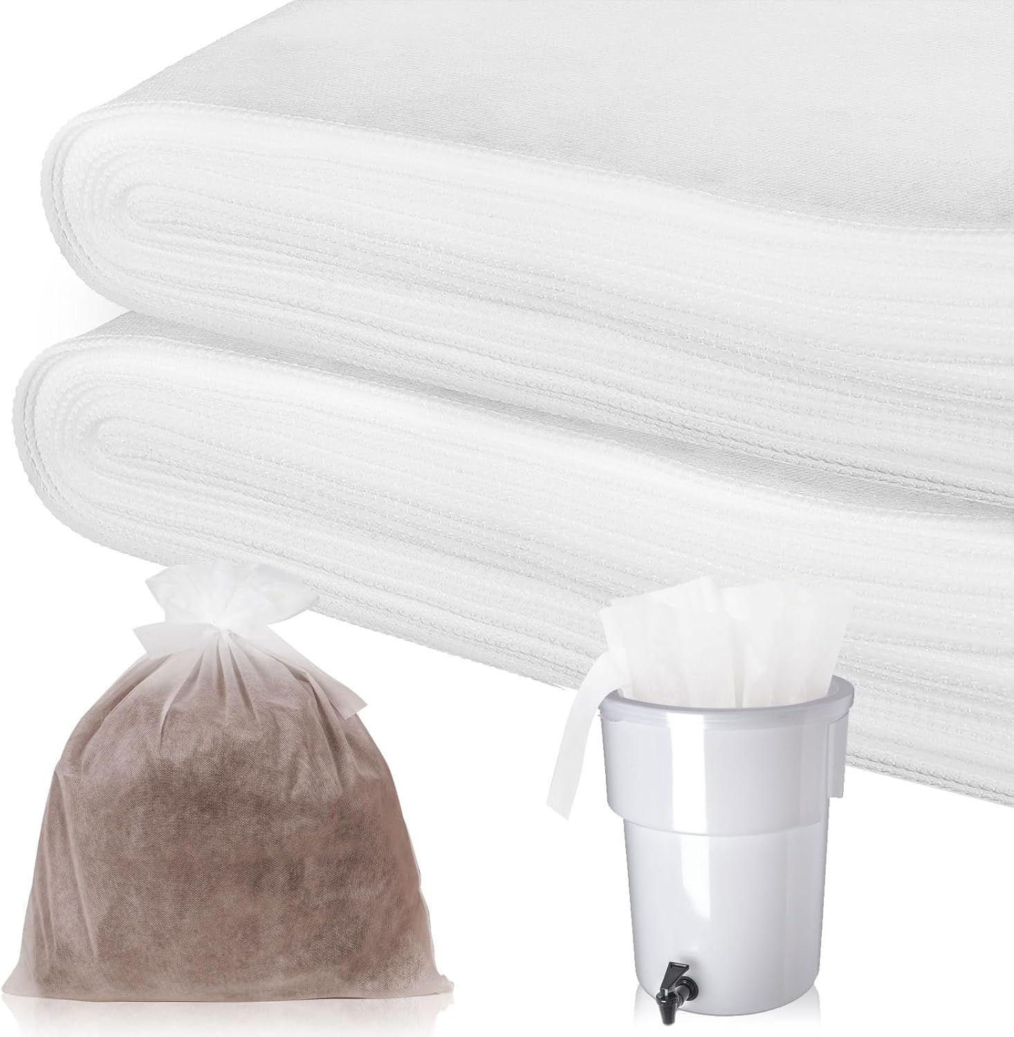 JOYCUBE 50-Pack Drawstring Cold Brew Filters: Brew Up To 5lbs!