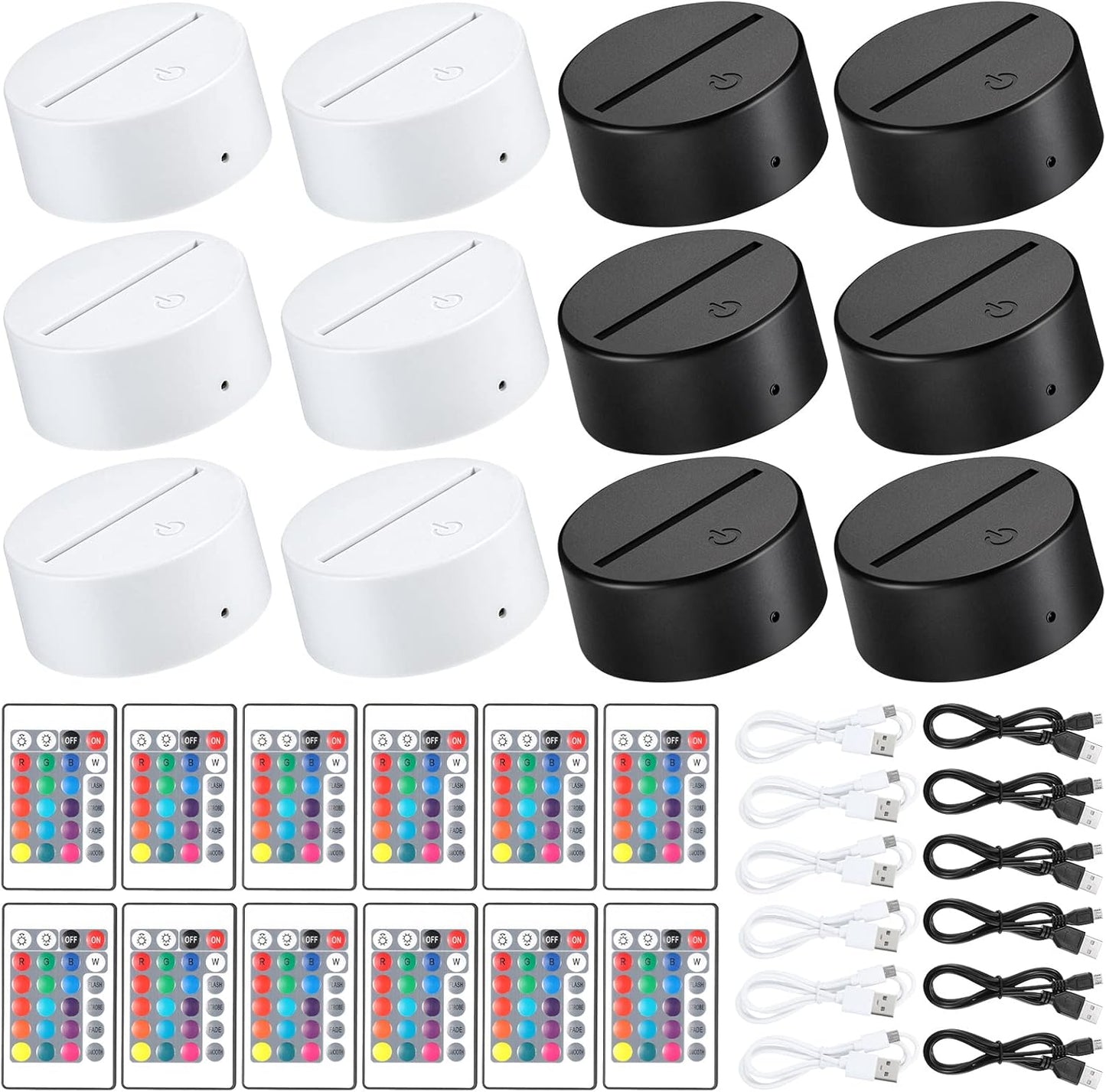 3D Night LED Light Lamp Base with Remote Control for Display