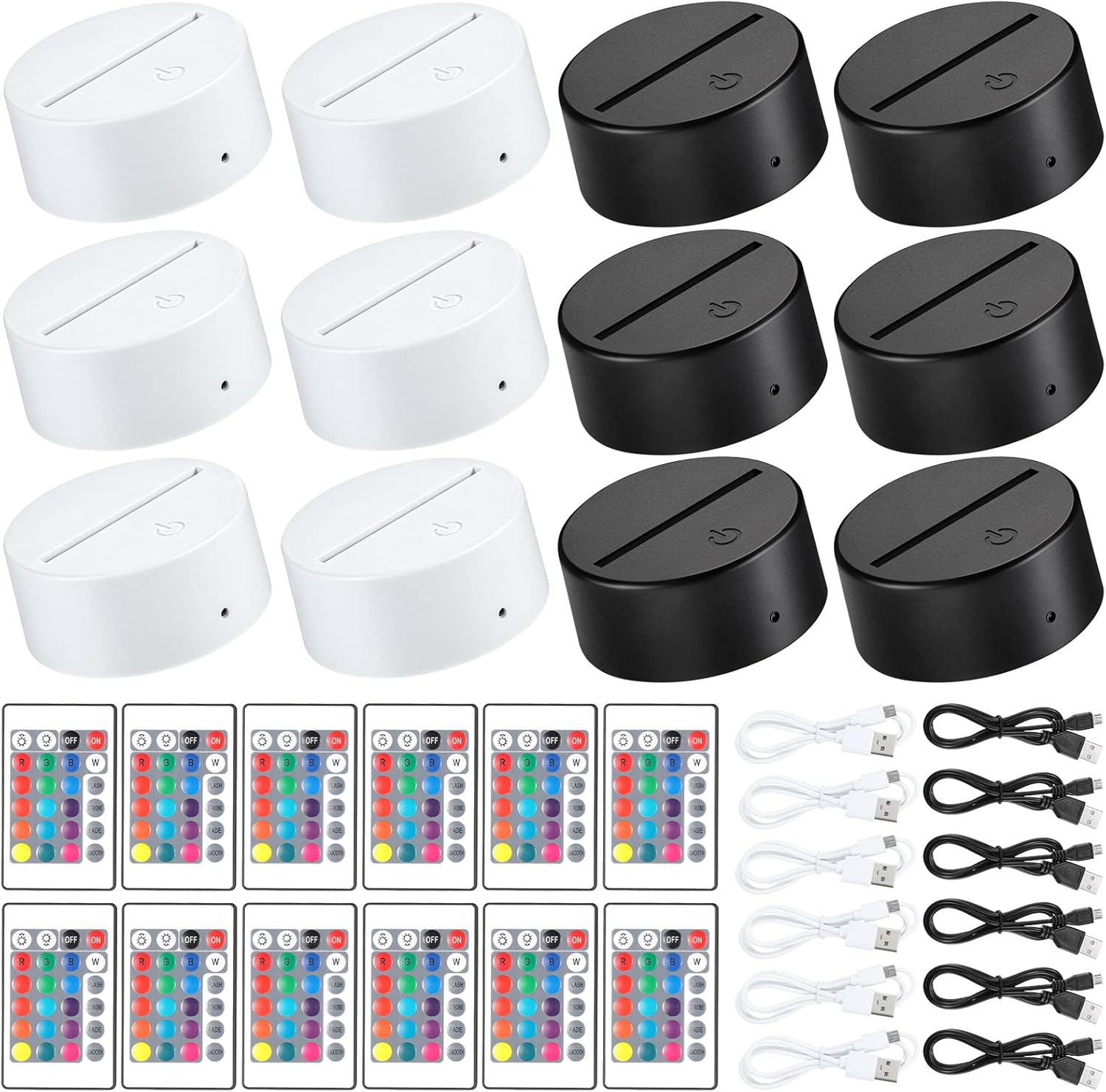 3D Night LED Light Lamp Base with Remote Control for Display