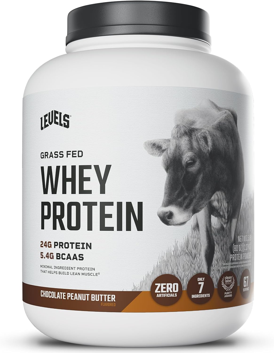 Levels Grass Fed Whey Protein Powder, Chocolate Peanut Butter Flavor