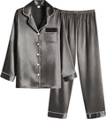 Ekouaer Women Satin Pajamas Set Classic Button Down Long Pjs Set home