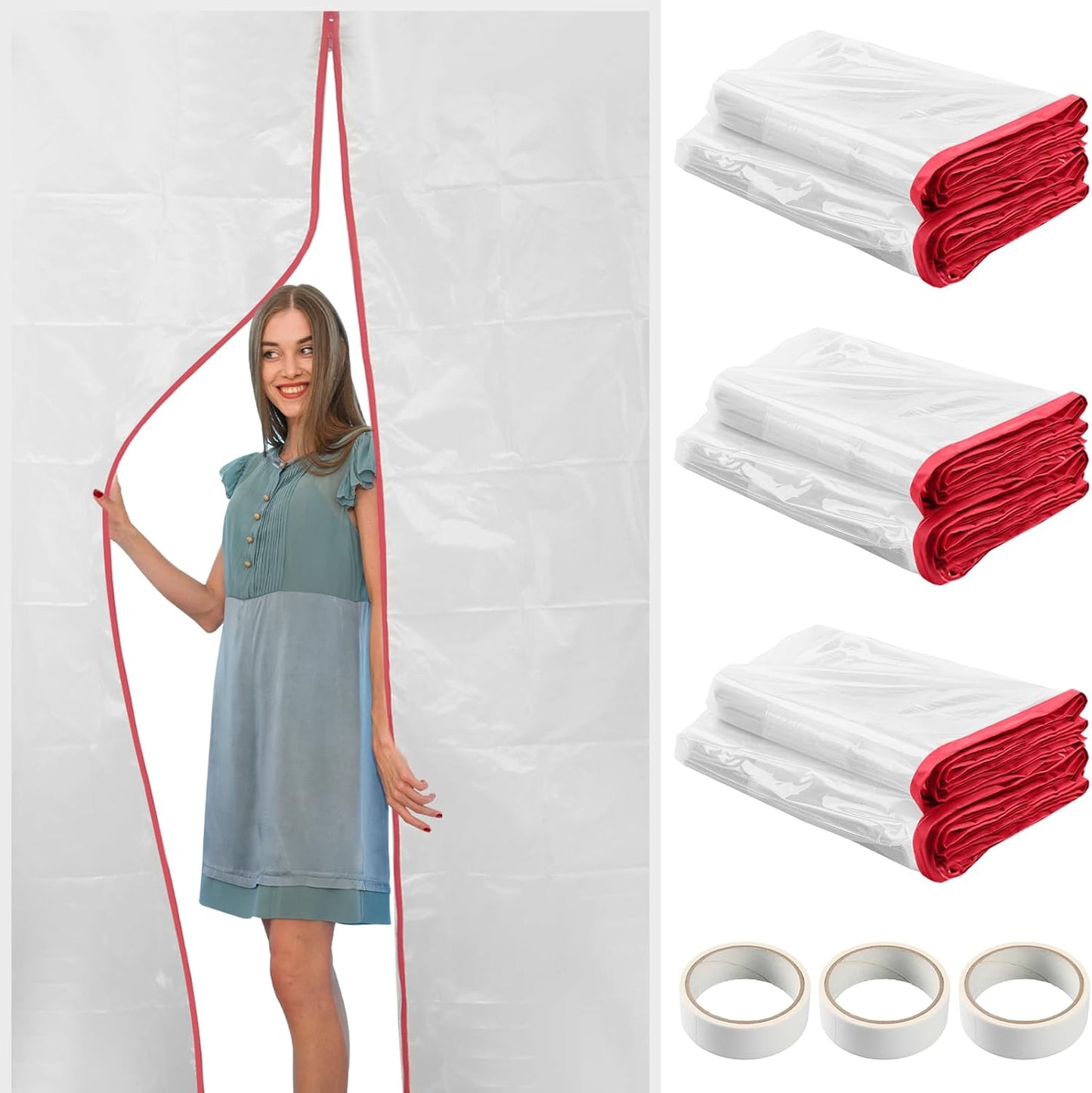 Heavy-Duty Plastic Zipper Door Dust Protector for Easy Use