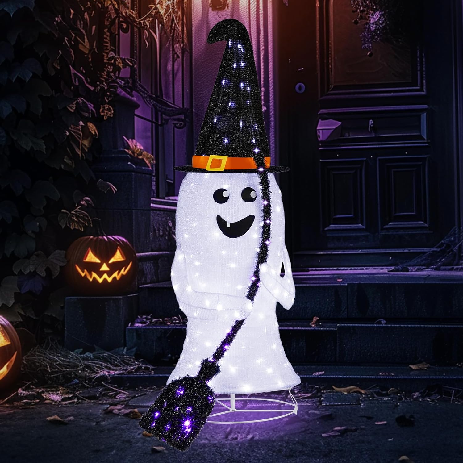4FT Lighted Halloween Ghost Decorations for Spooky Outdoor Fun