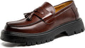 Men's Black Patent Leather Platform Loafers for Work and Everyday Wear