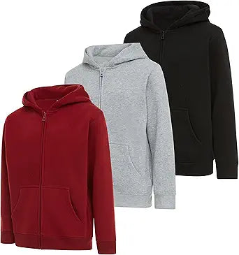 PURE CHAMP Boys 3 Pack Zip Up Hoodie for Athletic Kids Clothes