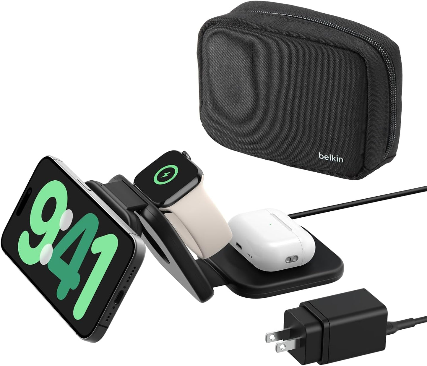 MagSafe Charger 3-in-1 Travel Pad for iPhone, Apple Watch, AirPods