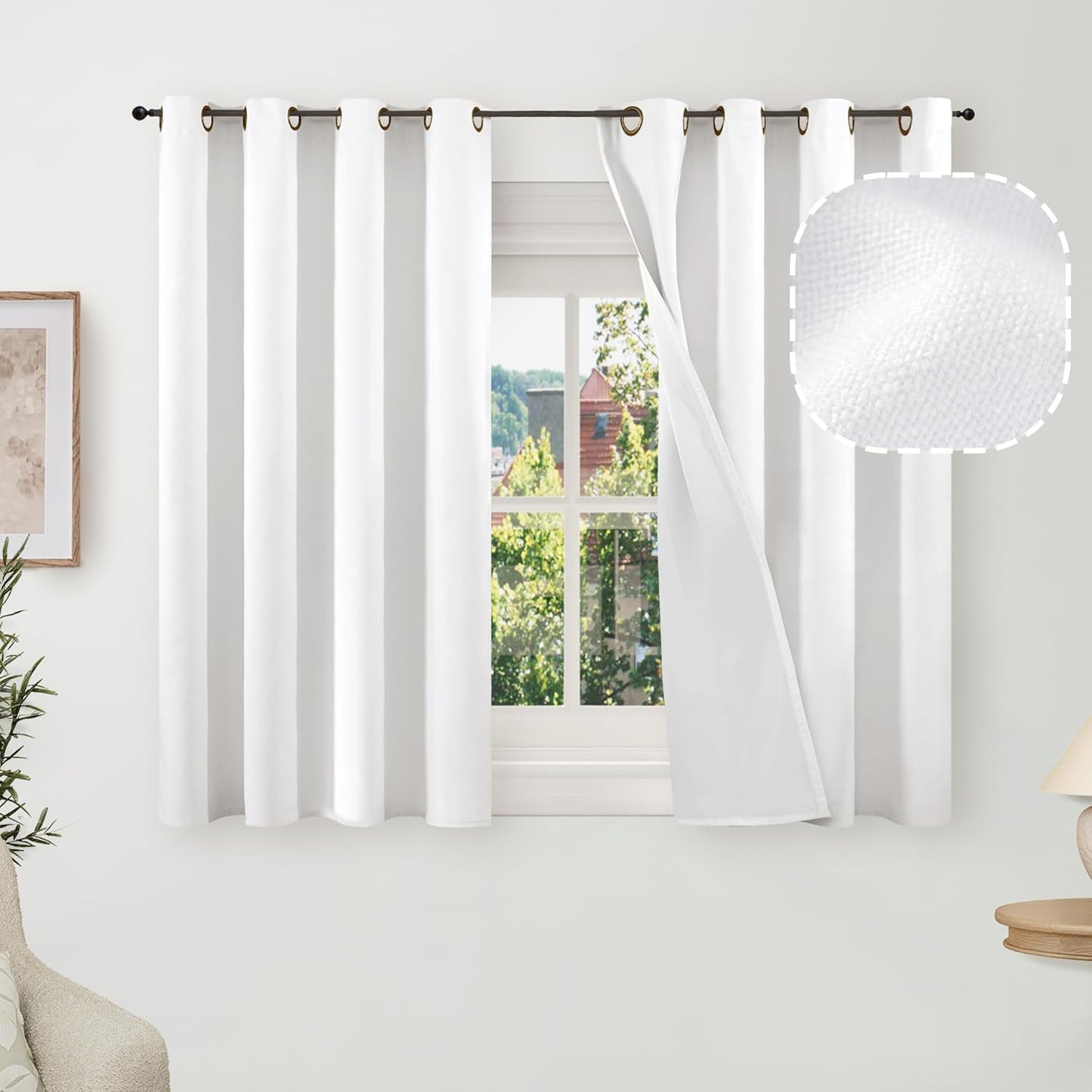 Short Blackout Curtains 54 Inch Length for Total Light Blocking
