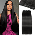 Human Hair Bundles 26 28 30 in Straight 4 Bundles - Natural Black
