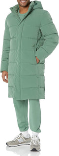 Men's Hooded Long Puffer Coat - Warm, Water-Resistant Protection Down
