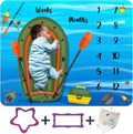 Fishing Theme Baby Monthly Milestone Blanket - Soft 48x40 in Photo