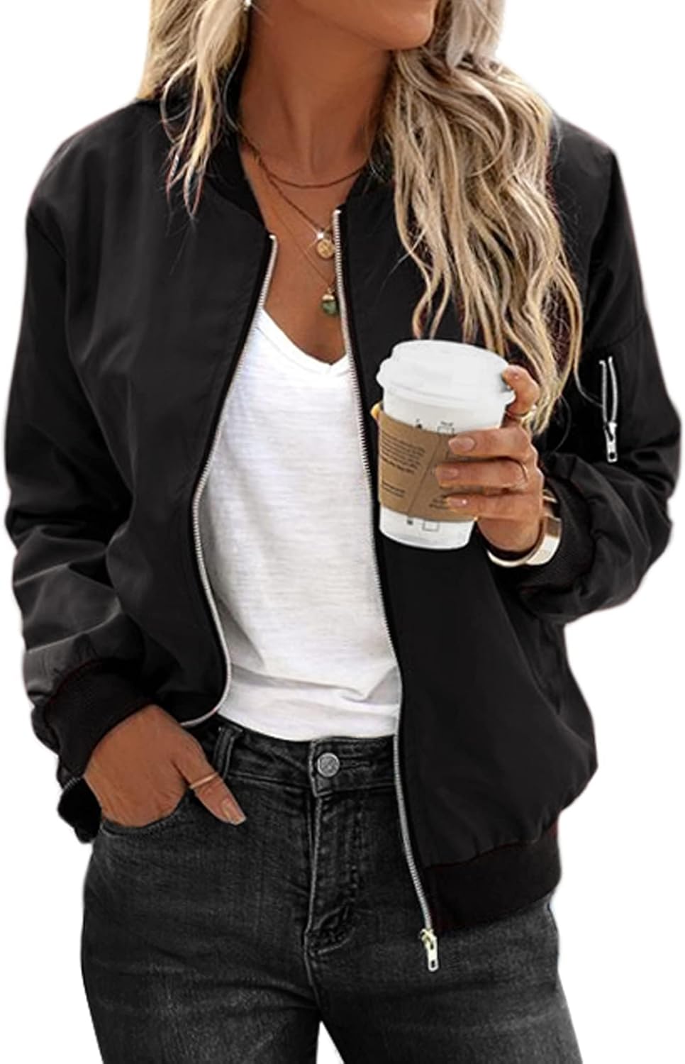 Stylish Women's Bomber Jacket Casual Coat for All Seasons