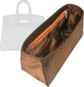 Satin Organizer for Birkin BK 30 Cocoa - Silk Insert with Zipper