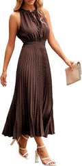 Women's Midi Swiss Dot Ruffle Sundress - Comfortable Summer Fit