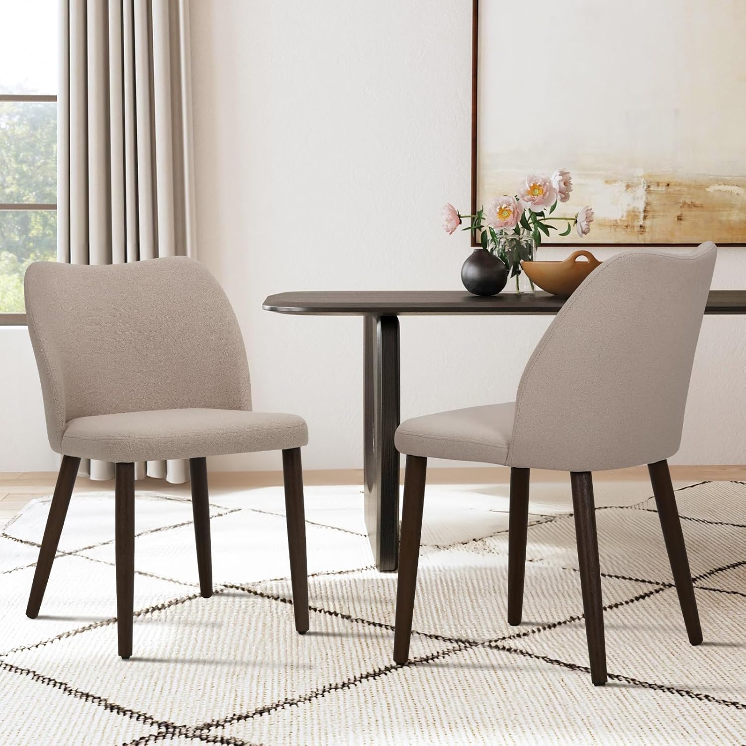 COLAMY Upholstered Dining Chairs Set of 2 for Modern Spaces